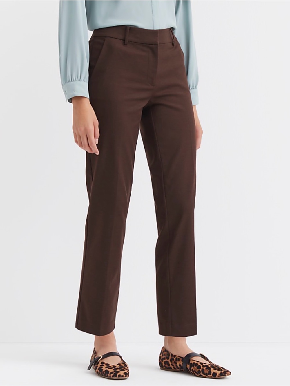LOFT The Riviera Slim Pants in Doubleweave in Iced Espresso Size 8P Curvy Fit